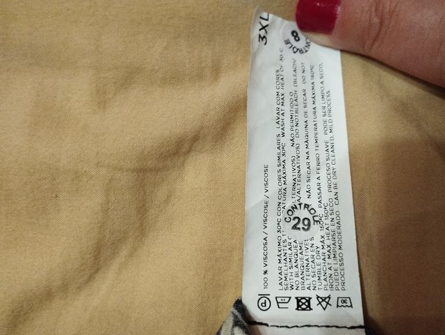 Blusa negra estampada talla 3XL de WOMAN