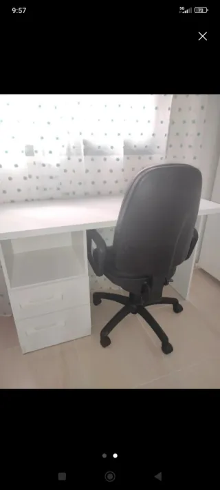 Mesa Escritorio de Madera Blanca