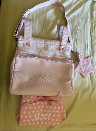 Bolsa + cambiador niña personalizada