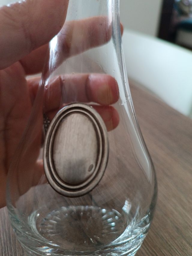 Vasetto cristallo e argento