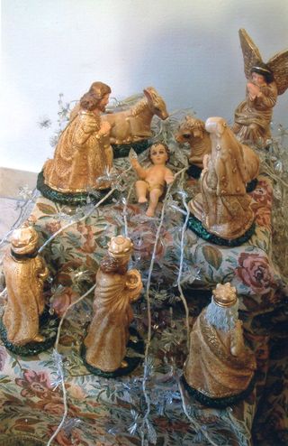 Statue in gesso natività 11 personaggi 24 cm