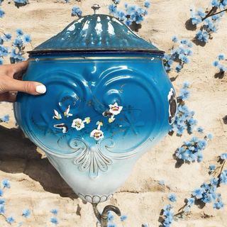 Antica fontana fontanella muro smaltata 1800