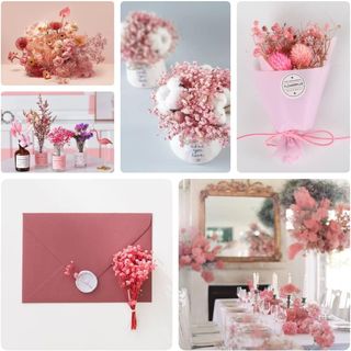 Oning 65 ramos de flores de gypsophila de color ro