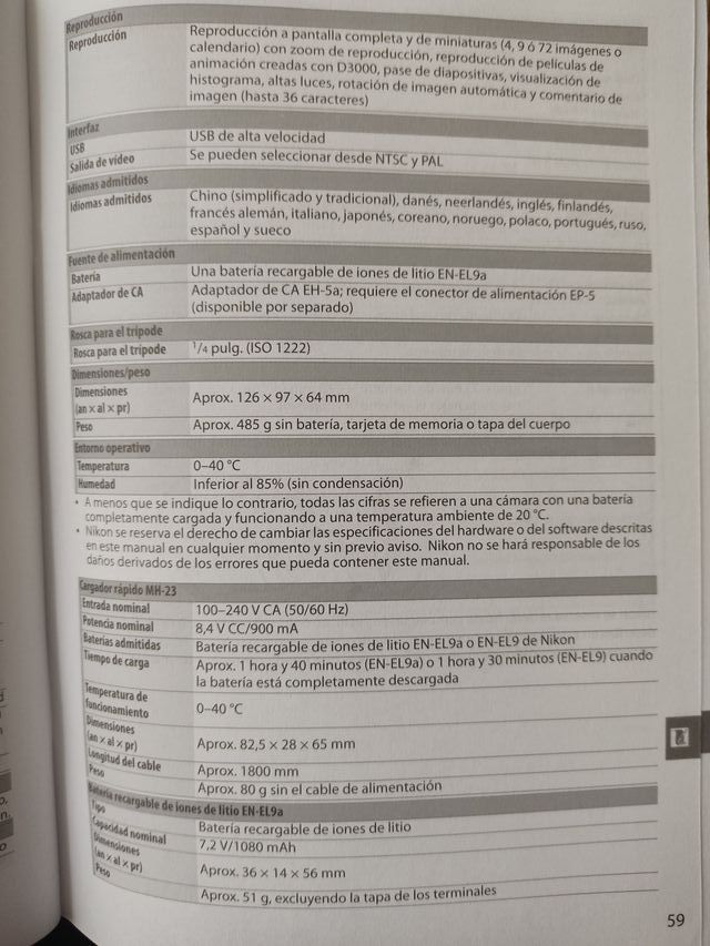 Cámara de fotos nueva, Nikon D3000, digital