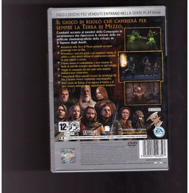 SIGNORE DEGLI ANELLI PLATINUM PS2 gaming