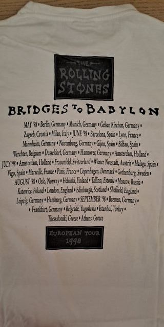 CAMISETA ORIGINAL GIRA EUROPEA ROLLING STONES 1998