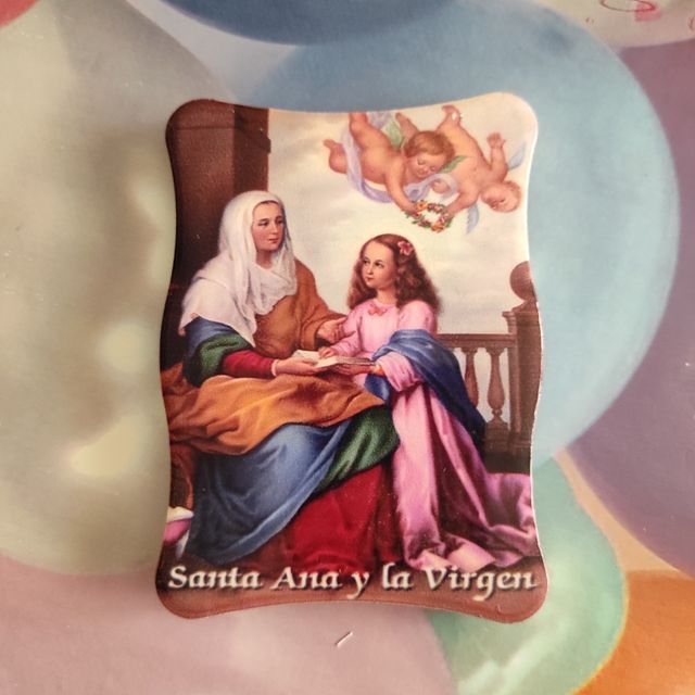 Azulejo antiguo. Santa Ana y La Virgen