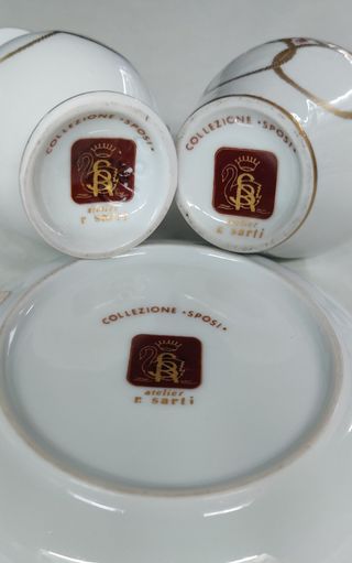 Lotto tris porcellana vintage sposi Atelier Sarti