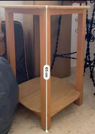 Mesita redonda madera + Enaguas. leer descripción.