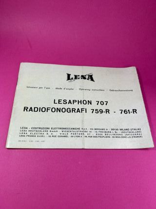 INSTRUCCIONES DE LESAPHON FONOGRAGO TOCADISCOS