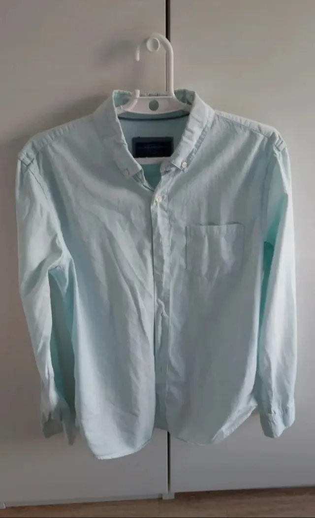 Camisa turquesa Pull&Bear
