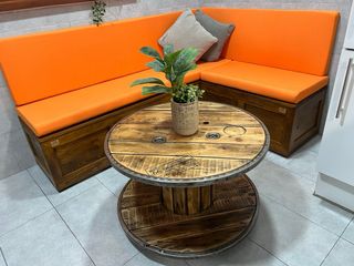 ♻️MESAS BOBINAS CARRETE MADERA CABLE CHILLPALET 🧵‼️