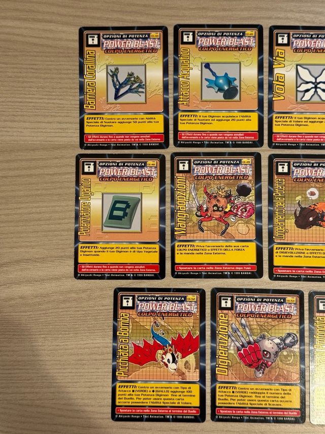 Carte digimon Bandai 1999 power blast