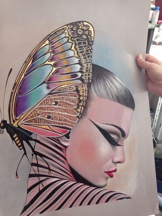 Chica pintada a Mano