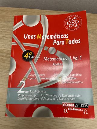 Libro matemáticas . 2 bachillerato