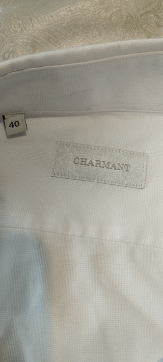 Camisa blanca de traje Charmant talla M