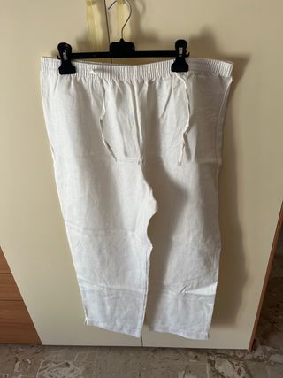 pantaloni di lino bianchi