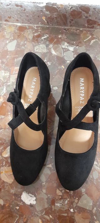 Zapato tacón terciopelo 