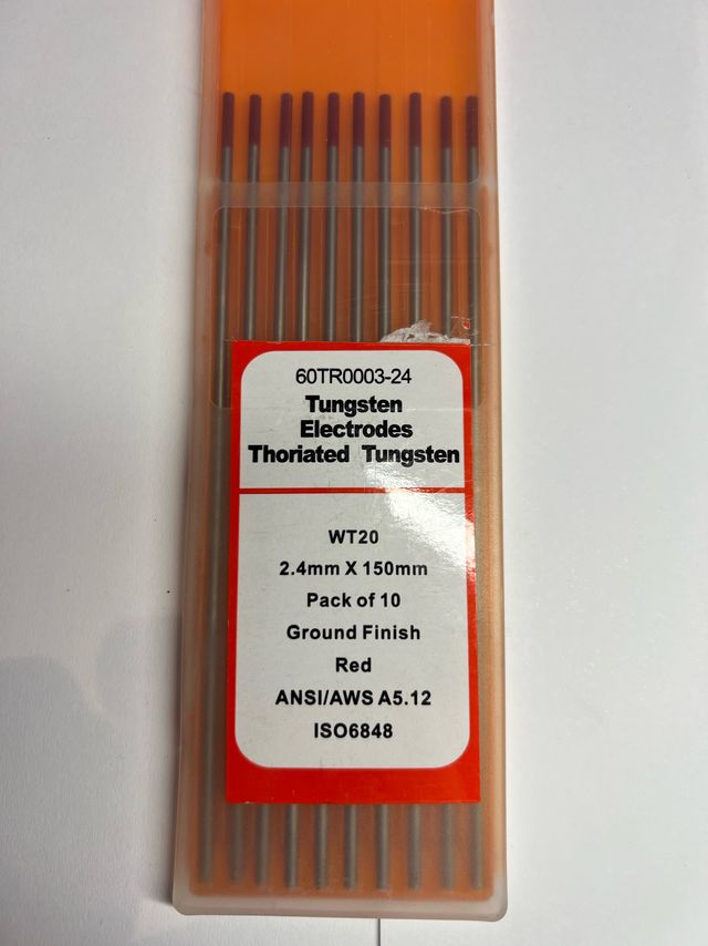 Electrodos de tungsteno rojos de 2.4mmx 150mm