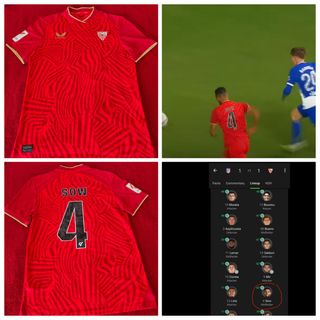 Camiseta Sevilla 22/23 Match Worn Debut de Sow 4 