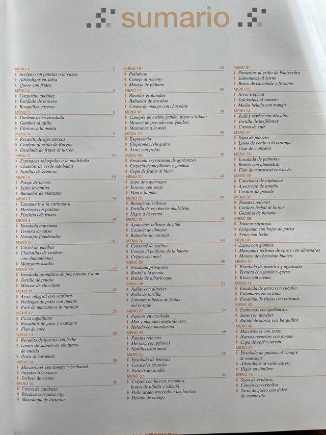 Libro con 93 menús completos