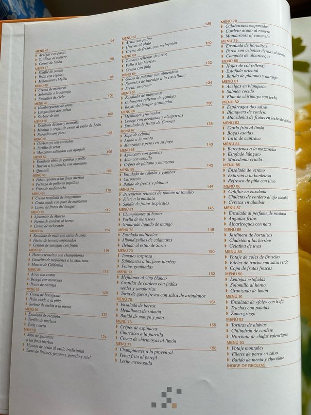 Libro con 93 menús completos
