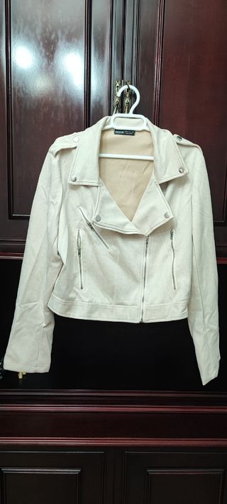 Chaqueta beige mujer NUEVA Talla XL estilo biker
