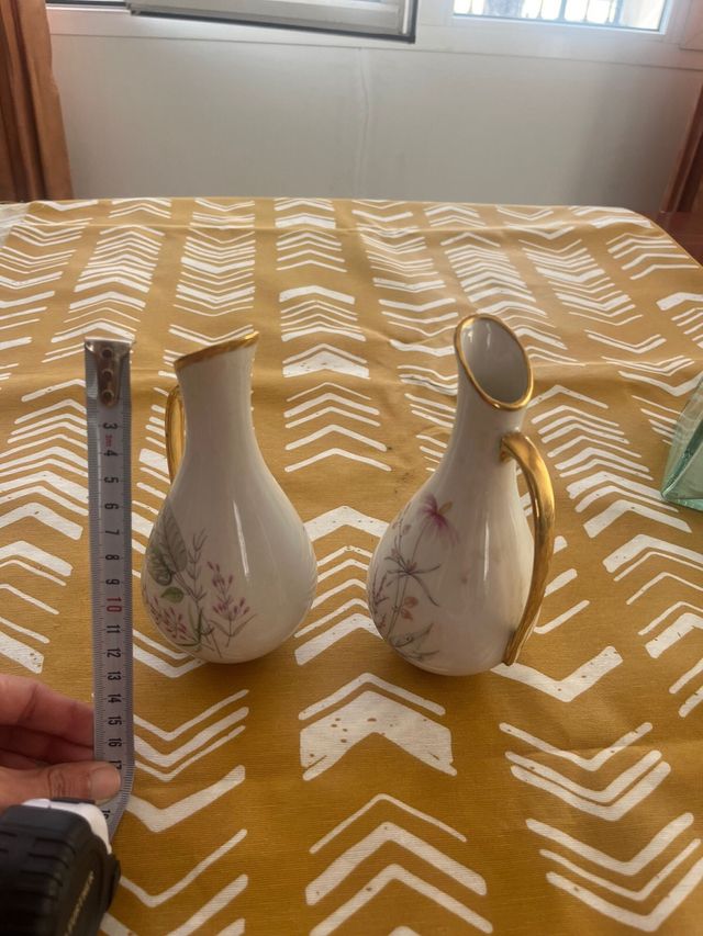 Pareja jarrones mini porcelana Limoge