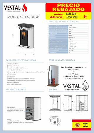 Estufa pellet Rincón CARITAS 10kw🔥🪵