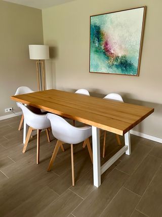 Mesa comedor grande de madera maciza 6/8 px
