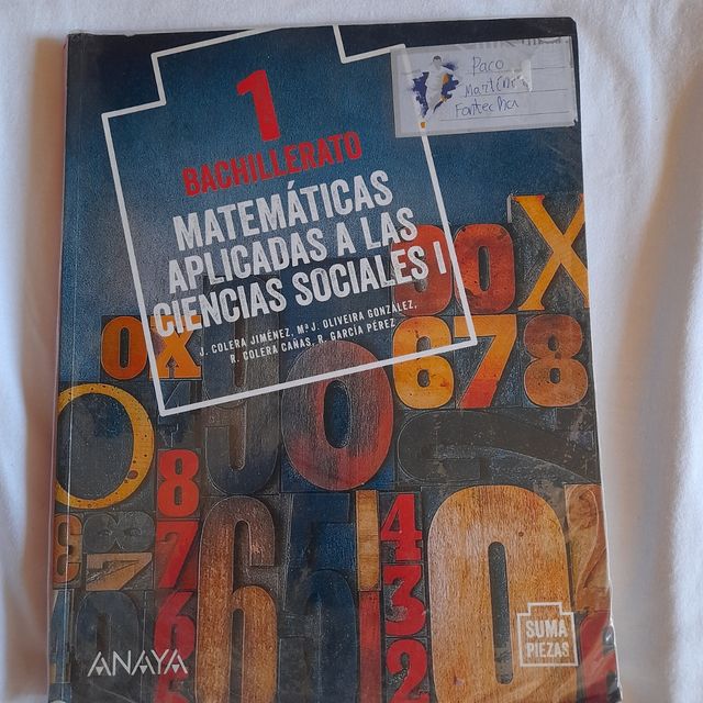 Libro de matemáticas 1° Bach