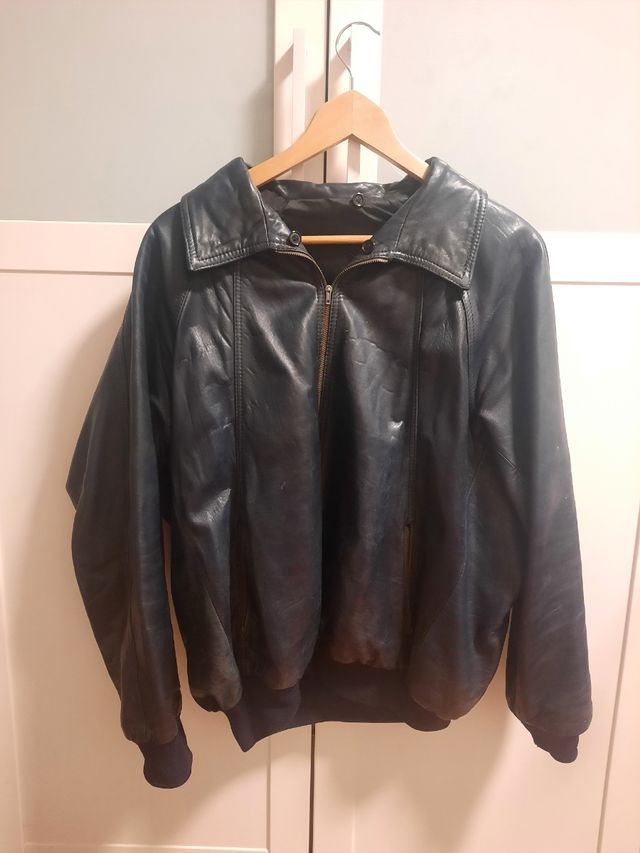 Chaqueta biker de cuero auténtico