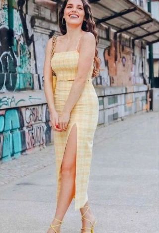 Conjunto Top y Falda cuadros Zara Talla M