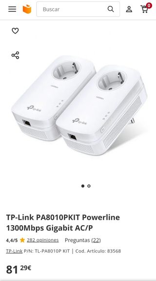 Router PLC repetidor Internet 1300Mbps