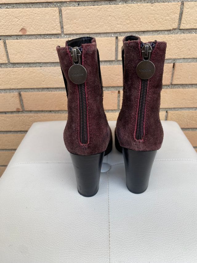 Geox stivaletti camoscio viola borgogna 36