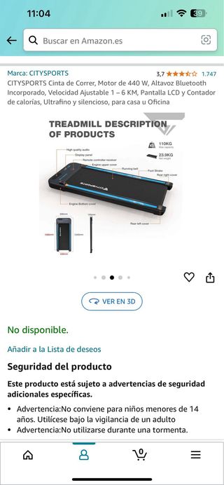 Cinta de correr para andar en casa