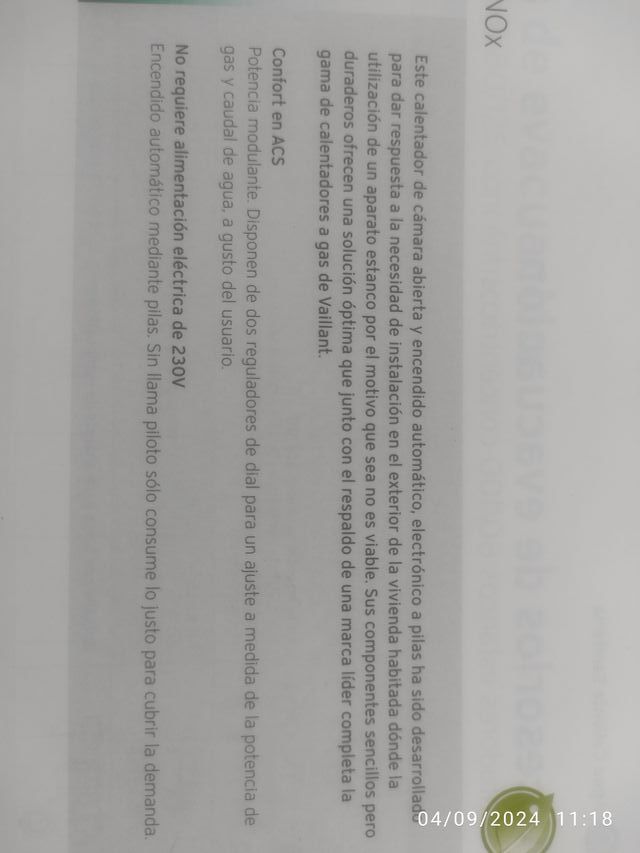 Calentador Vaillant Automag Pro 11