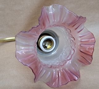 Lámpara de pared aplique, bronce y tulipa de crist