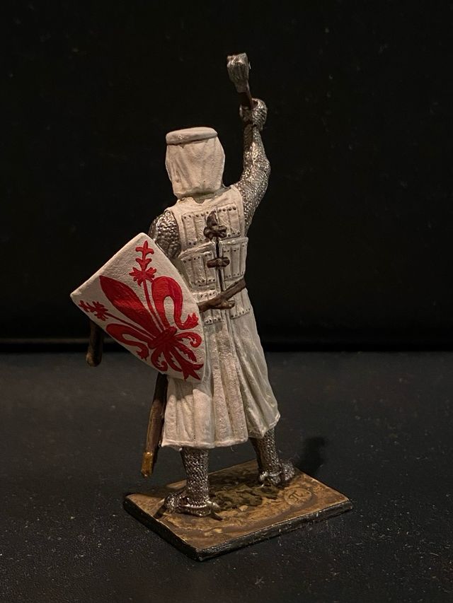 SOLDATINO CAVALIERE MEDIEVALE CON STEMMA FIRENZE