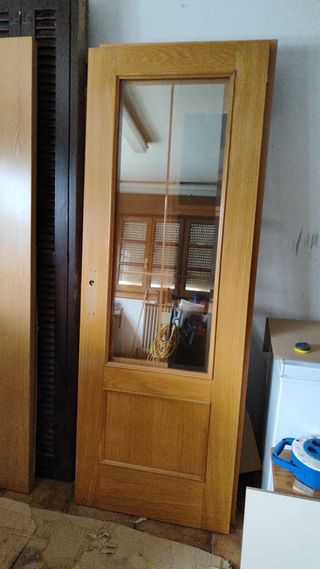 Puerta de madera vidriera tipo A