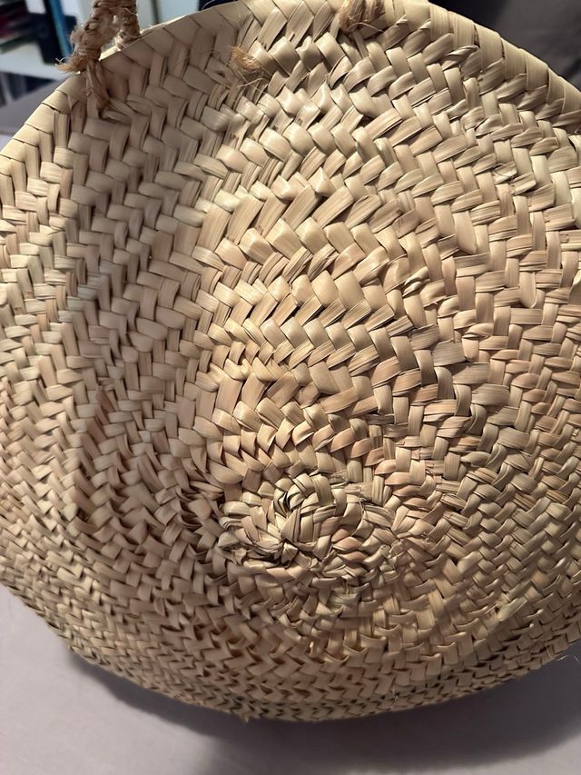 Lote 3 bolsos mimbre y ante