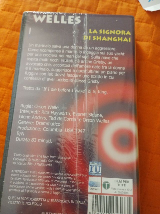 La signora di Shanghai. Videocassetta