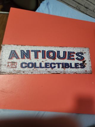 CHAPA DE METAL ANTIQUES PARA COMERCIO 