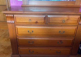 dormitorio matrimonio madera maciza completo