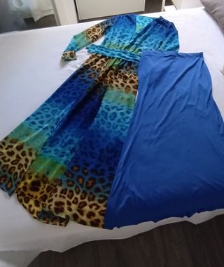 Vestido largo gasa animal print