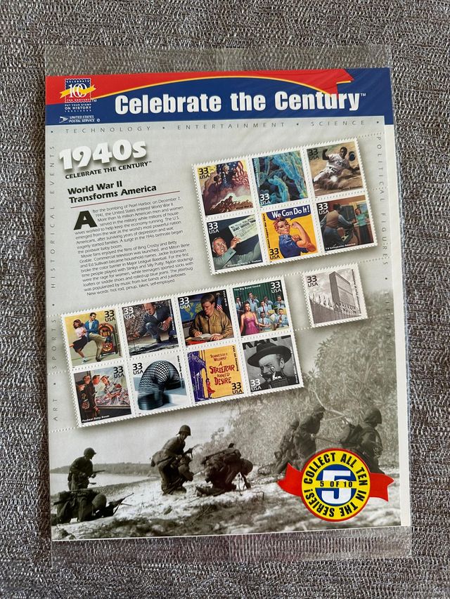 Colección de sellos Celebrate the Century de EEUU