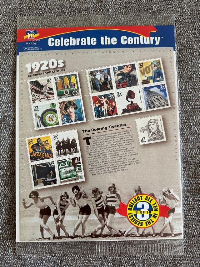 Colección de sellos Celebrate the Century de EEUU