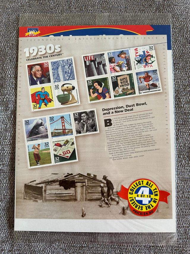 Colección de sellos Celebrate the Century de EEUU