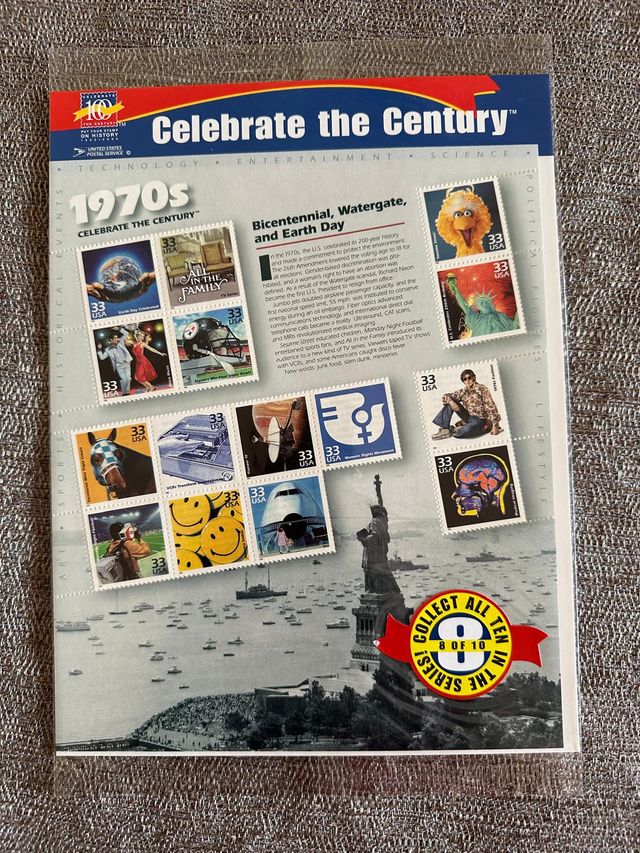 Colección de sellos Celebrate the Century de EEUU