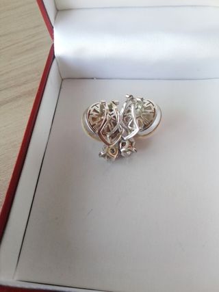 Pendientes de oro blanco 18 kty brillantes 
